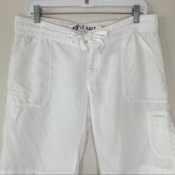 Old Navy Maternity 100% Linen White Summer Shorts, Size 4 - Picture 2 of 11